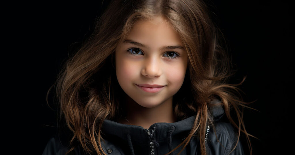 girl on dark background